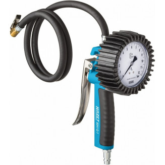 TIRE INFLATION GUN 0-12BAR/0.1BAR. 1M HOSE. WIKA CALIBRATED MANOMETER HAZET, HAZ9041G-1