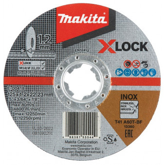 SKÆRESKIVE 1STK. 125X1,2MM. X-LOCK (A60T) INOX MAKITA, MAKE-00418