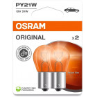 12V BAU15S POLTTO 21W PY21W KELTAINEN ALKUPERÄINEN BLISTER 2 KPL OSRAM