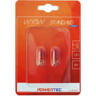 12V T10 LAMPPU 5W W2.1X9.5D WY5W KELTAINEN POWERTEC BLISTER 2 KPL M-TECH