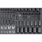 SAE IMPACT SOCKET SET. 62-PCS - MEDIUM