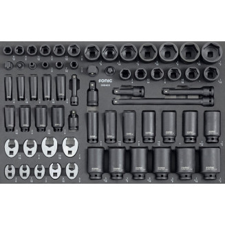 SAE IMPACT SOCKET SET. 62-PCS - MEDIUM, SON306403