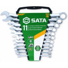 11-PIECE. RING-WRENCH SET. 8-22MM. PLASTIC HOLDER SATA