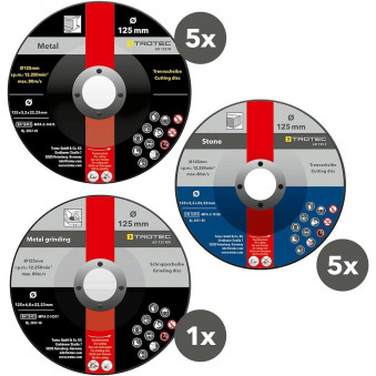 11-OS. HIOMALAIKASARJA METALLILLE JA KIVELLE 125MM TROTEC, TC6225001131