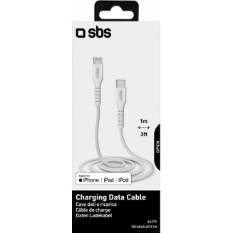 CHARGING CABLE 1.0M LIGHTNING/APPLE - USB-C WHITE SBS, TECABLELIGTC1W