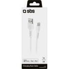 LATAUSKAAPELI 1.0M LIGHTNING/APPLE - USB VALKOINEN SBS