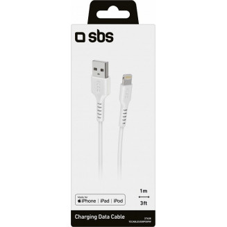 CHARGING CABLE 1.0M LIGHTNING/APPLE - USB WHITE SBS, TECABLEUSBIP589W