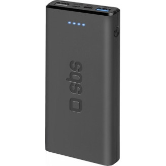 AKKU 10000MAH 2XUSB-A+ USB-C+MICRO MUSTA SBS, TTBB10000FASTK