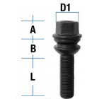 BOLT PK14X1.50/42/19 (PK/R14. P75. CH19). BLACK. WITH CONICAL WASHER