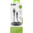 LATAUSKAAPELI 1.5M USB-C - USB 3.0 MUSTA SBS