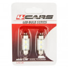 12V SV8.5-8 LED BULB 36MM WHITE BLISTER 2PCS 4CARS