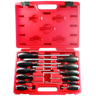 12-OS. SET CACCIAVITI A IMPATTO PH-PZ. TESTA 2K-ANTISCIVOLO. VALIGIA IN PLASTICA TRIUMF, 611T